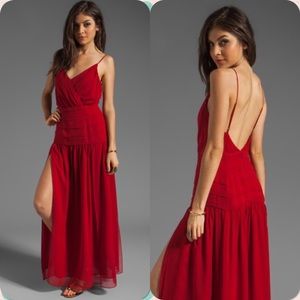 Haute Hippie Scarlet Red Silk Maxi Dress XS NWT $795